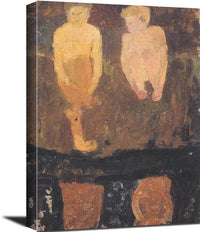 Two Naked Boys Squatting On The Shore Paula Modersohn Becker Reproduction Fine Art Print