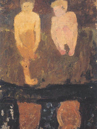 Two Naked Boys Squatting On The Shore Paula Modersohn Becker Reproduction Fine Art Print