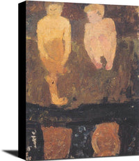 Two Naked Boys Squatting On The Shore Paula Modersohn Becker Reproduction Fine Art Print