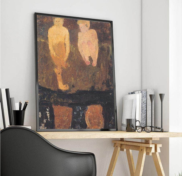 Two Naked Boys Squatting On The Shore Paula Modersohn Becker Reproduction Fine Art Print