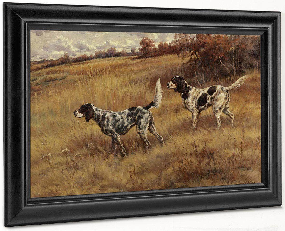 Two Setters In The Field By Edmund Henry Osthaus Fine Art Print