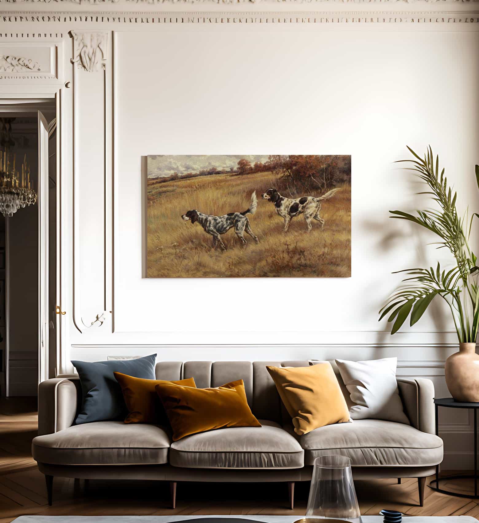 Two Setters In The Field By Edmund Henry Osthaus Fine Art Print