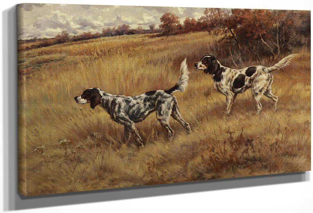 Two Setters In The Field By Edmund Henry Osthaus Fine Art Print