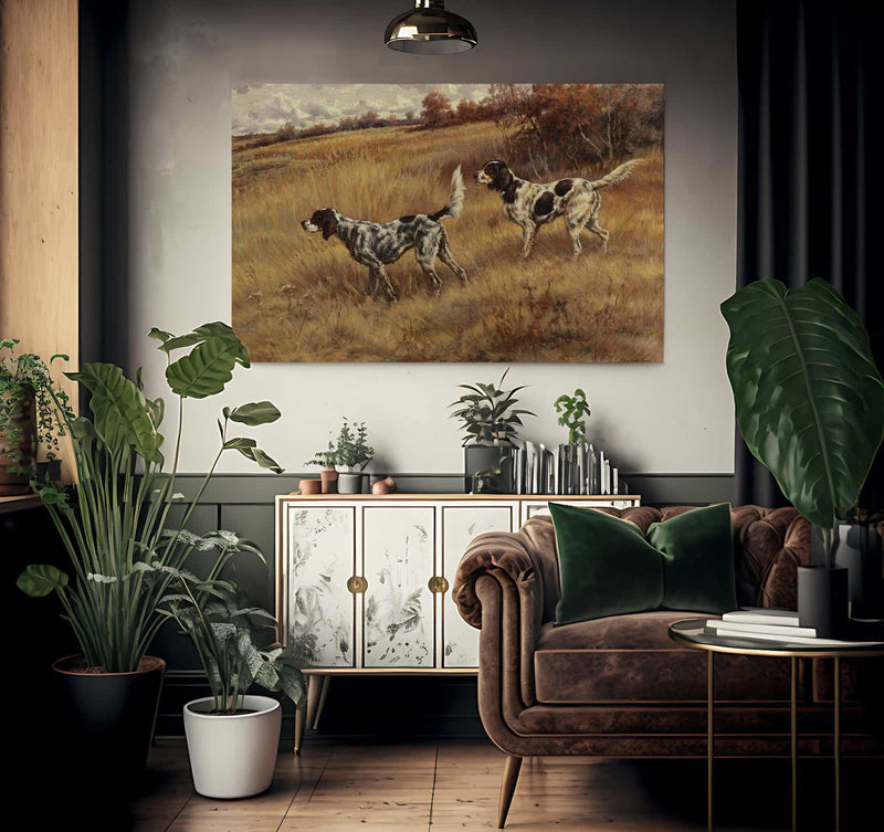 Two Setters In The Field By Edmund Henry Osthaus Fine Art Print