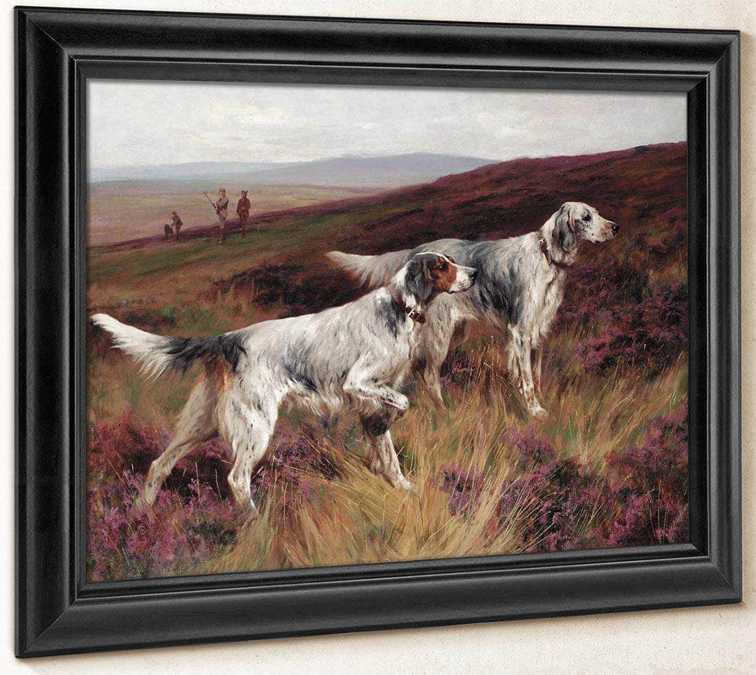 Two Setters On A Grouse Moor By Arthur Wardle Fine Art Print