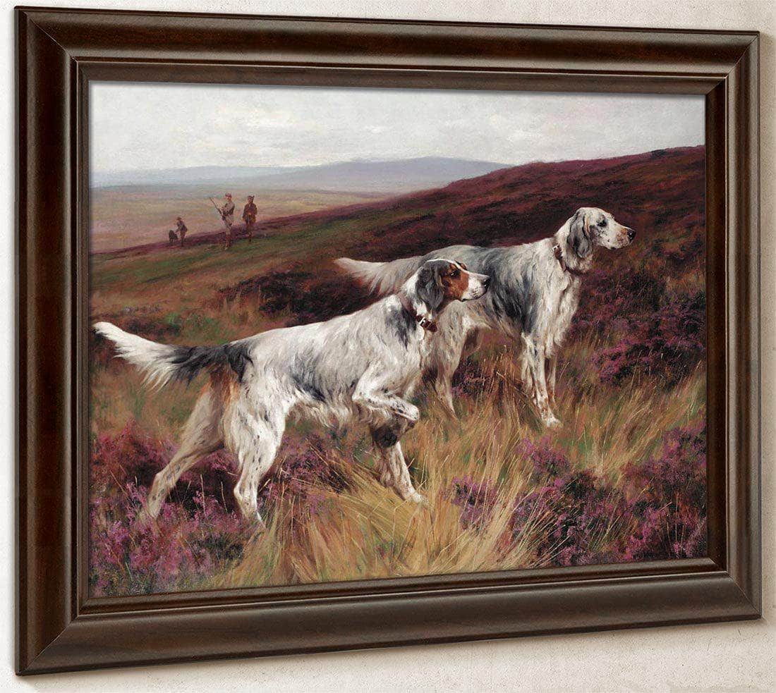 Two Setters On A Grouse Moor By Arthur Wardle Fine Art Print