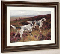 Two Setters On A Grouse Moor By Arthur Wardle Fine Art Print
