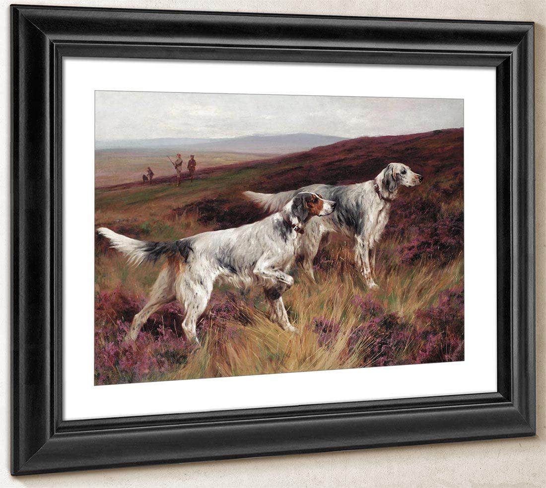 Two Setters On A Grouse Moor By Arthur Wardle Fine Art Print