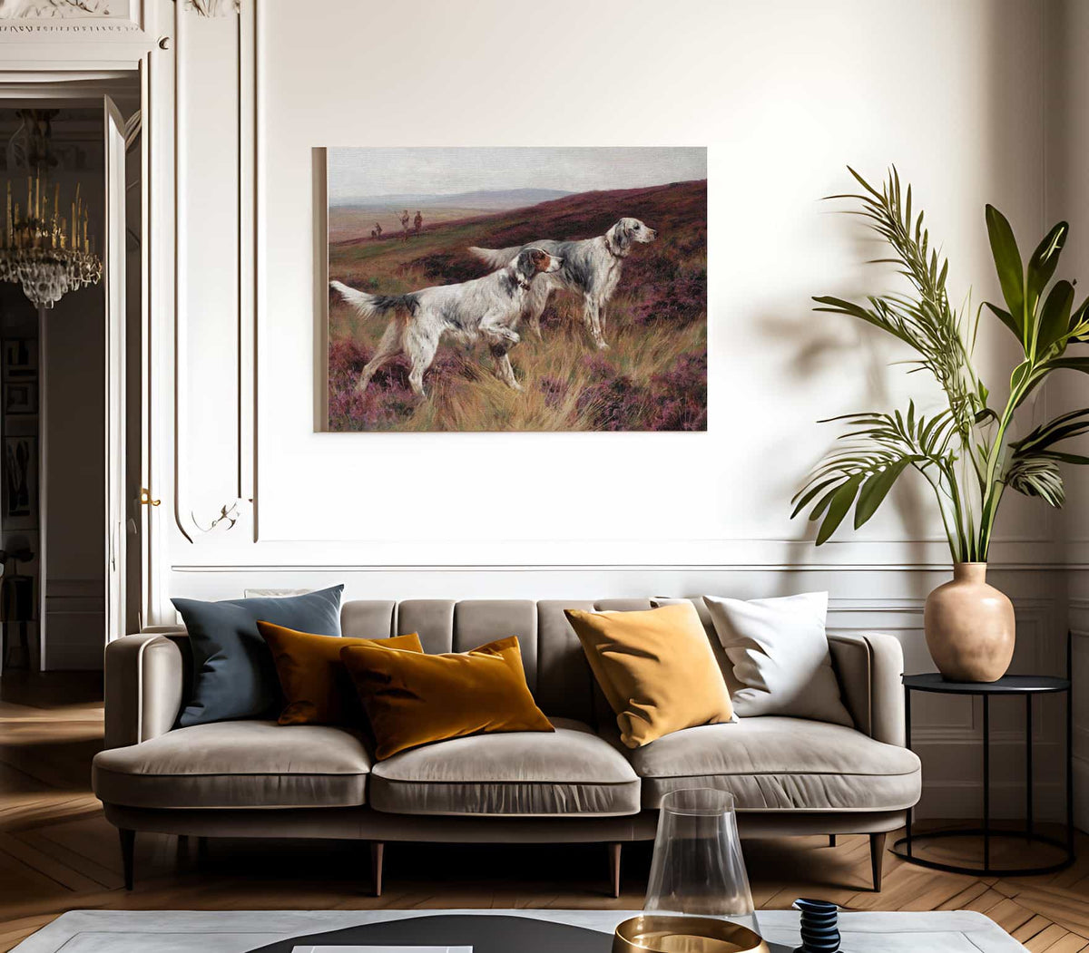 Two Setters On A Grouse Moor By Arthur Wardle Fine Art Print