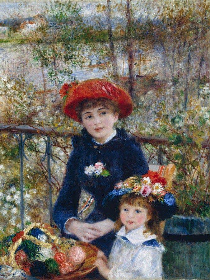 Two Sisters (On The Terrace) By Pierre August Renoir Fine Art Print