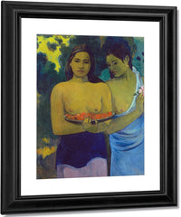 Two Tahitian Women By Eugene Henri Paul Gauguin Fine Art Print