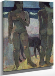 Two Tahitian Women On The Beach By Eugene Henri Paul Gauguin Fine Art Print