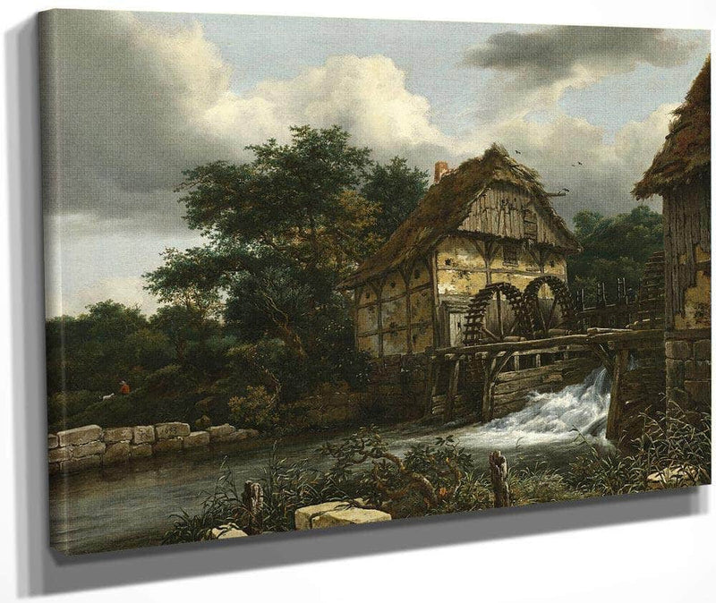Two Watermills And An Open Sluice By Jacob Van Ruisdael Fine Art Print