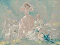 Two Women & Borzois Circa 1930 1940 By Louis Icart Fine Art Print