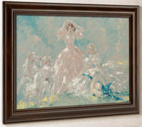 Two Women & Borzois Circa 1930 1940 By Louis Icart Fine Art Print