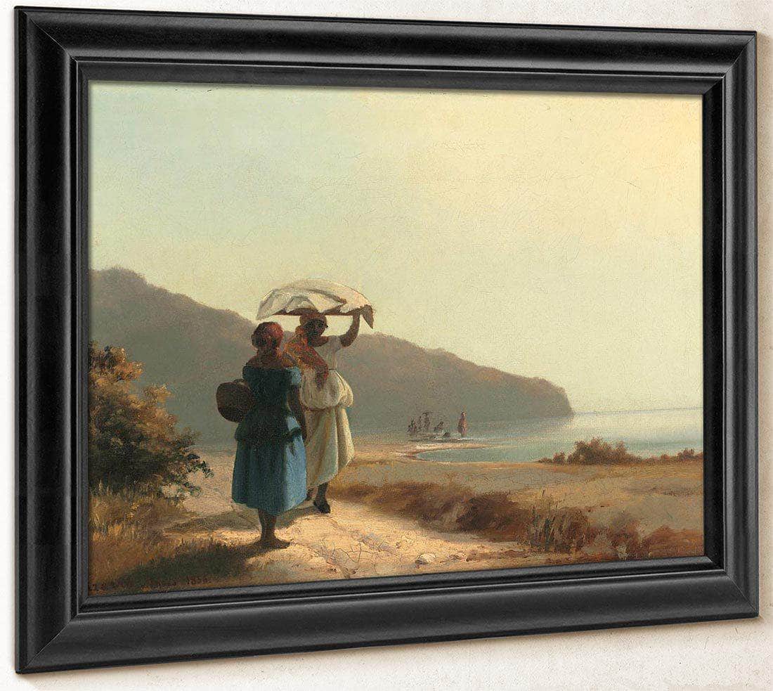 Two Women Chatting By The Sea St Thomas Camille Pissarro Fine Art Print