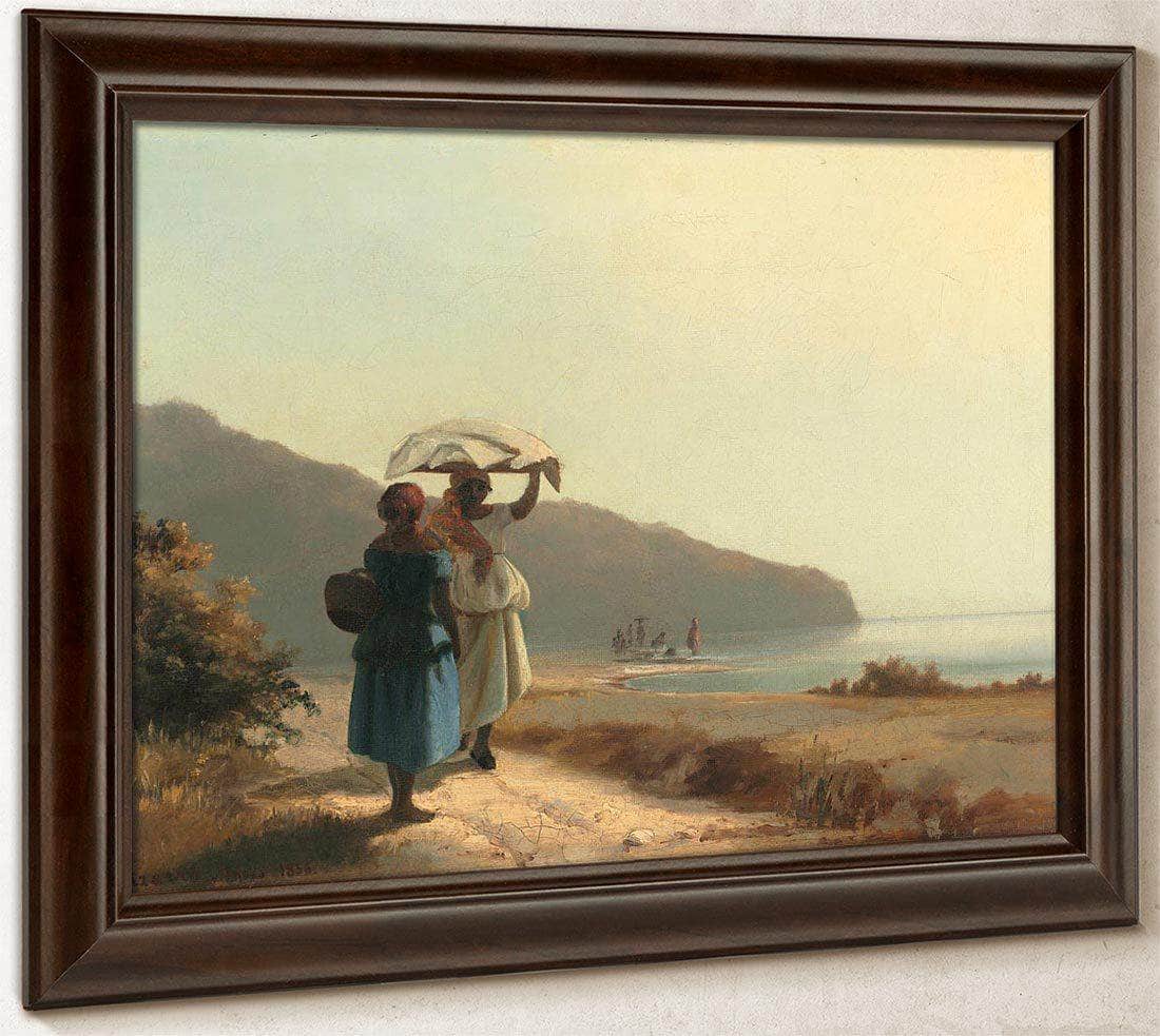 Two Women Chatting By The Sea St Thomas Camille Pissarro Fine Art Print