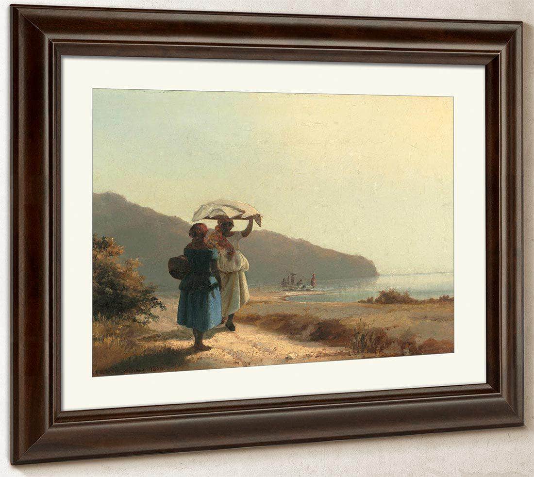 Two Women Chatting By The Sea St Thomas Camille Pissarro Fine Art Print