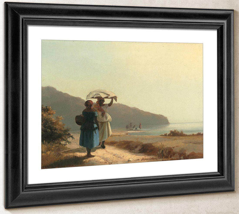 Two Women Chatting By The Sea St Thomas Camille Pissarro Fine Art Print