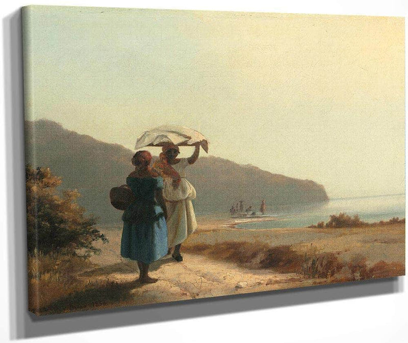 Two Women Chatting By The Sea St Thomas Camille Pissarro Fine Art Print