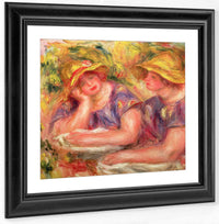 Two Women In Blue Blouses By Pierre Auguste Renoir Fine Art Print