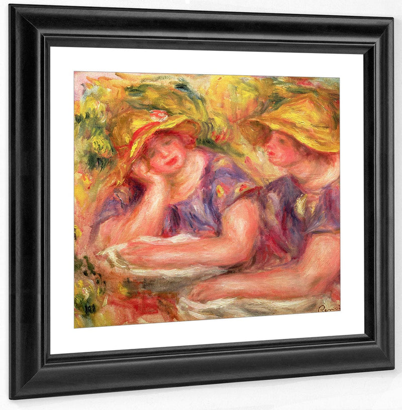 Two Women In Blue Blouses By Pierre Auguste Renoir Fine Art Print