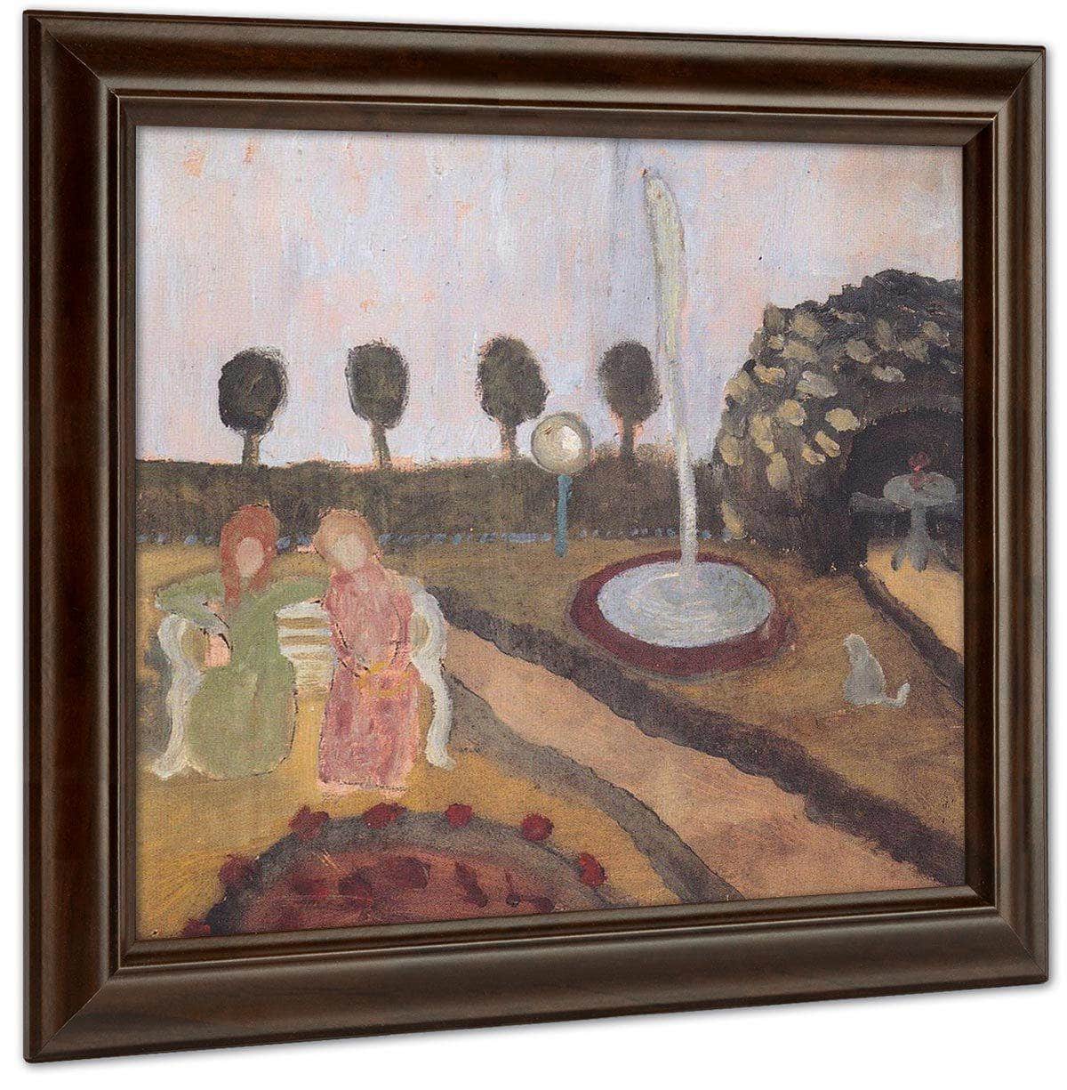 Two Women In The Garden With A Fountain By Paula Modersohn Becker Fine Art Print