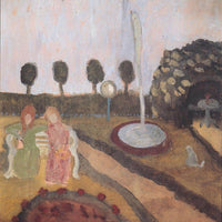 Two Women In The Garden With A Fountain By Paula Modersohn Becker Fine Art Print