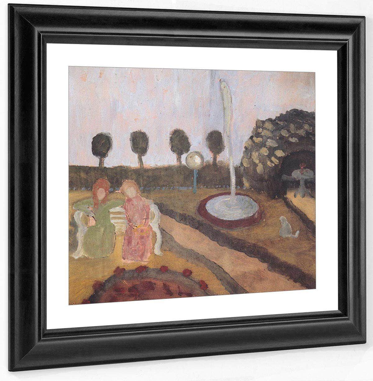 Two Women In The Garden With A Fountain By Paula Modersohn Becker Fine Art Print