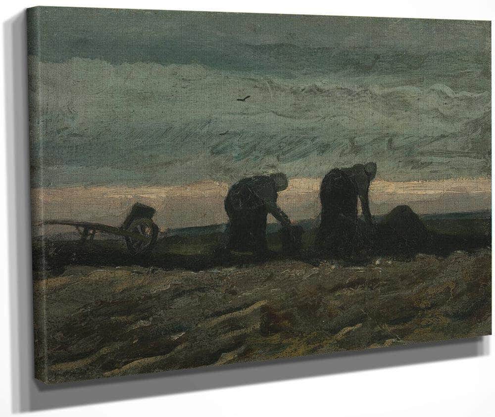 Two Women On The Heath By Vincent Van Gogh Fine Art Print