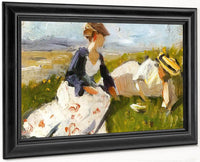 Two Women On The Hillside By Franz Marc Fine Art Print