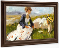 Two Women On The Hillside By Franz Marc Fine Art Print