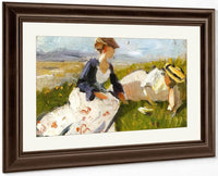 Two Women On The Hillside By Franz Marc Fine Art Print