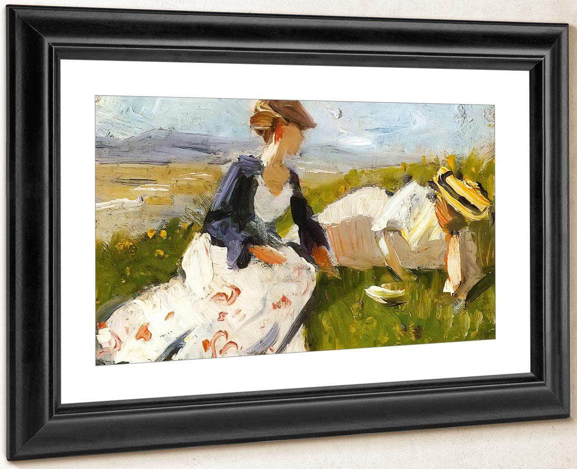 Two Women On The Hillside By Franz Marc Fine Art Print