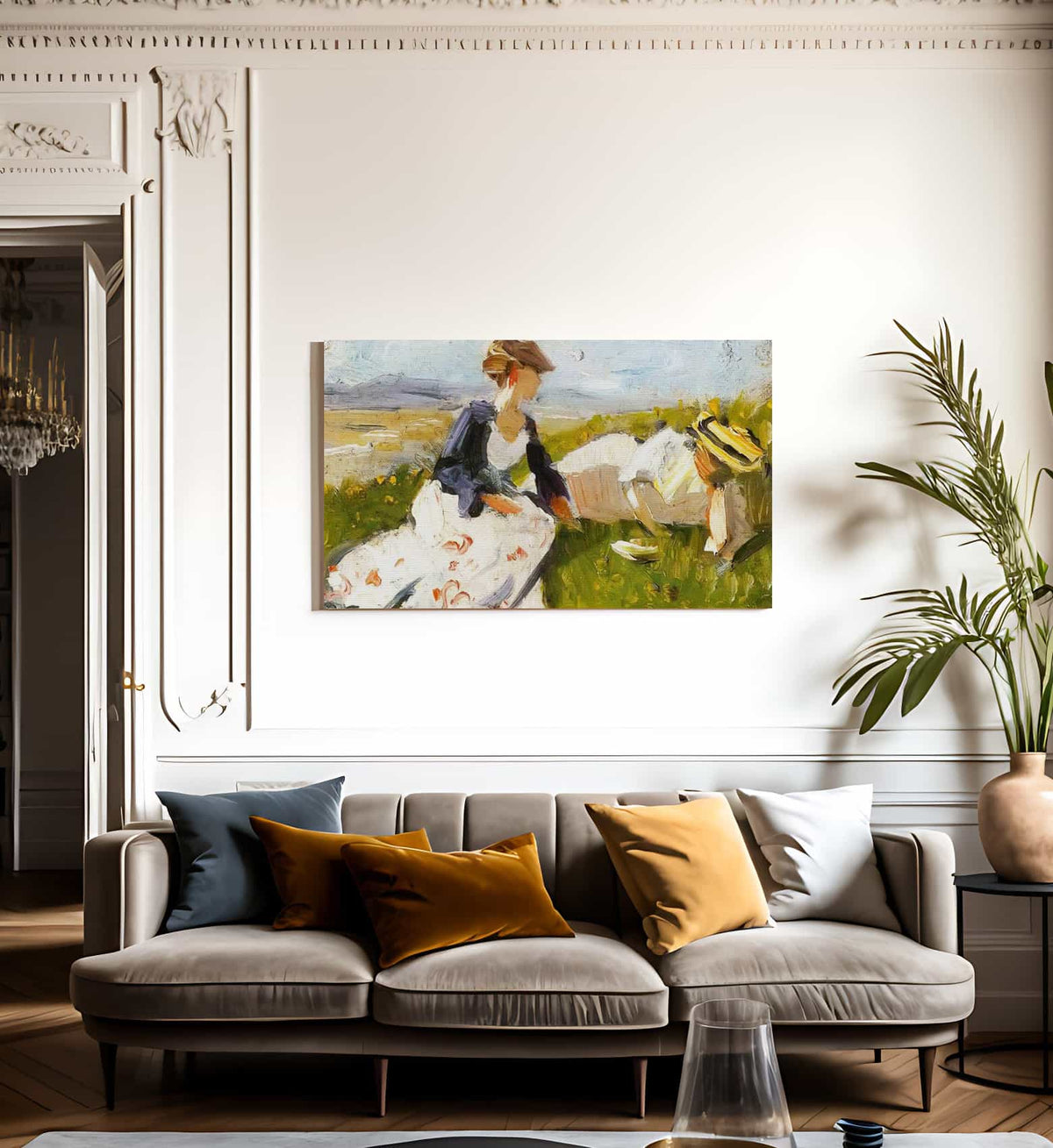 Two Women On The Hillside By Franz Marc Fine Art Print