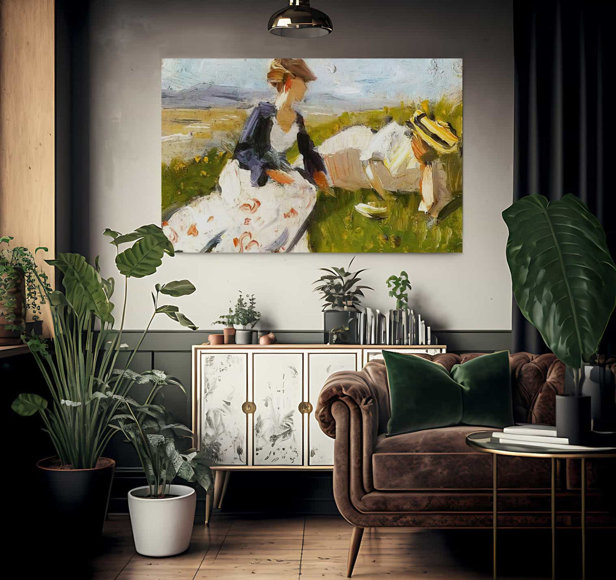 Two Women On The Hillside By Franz Marc Fine Art Print