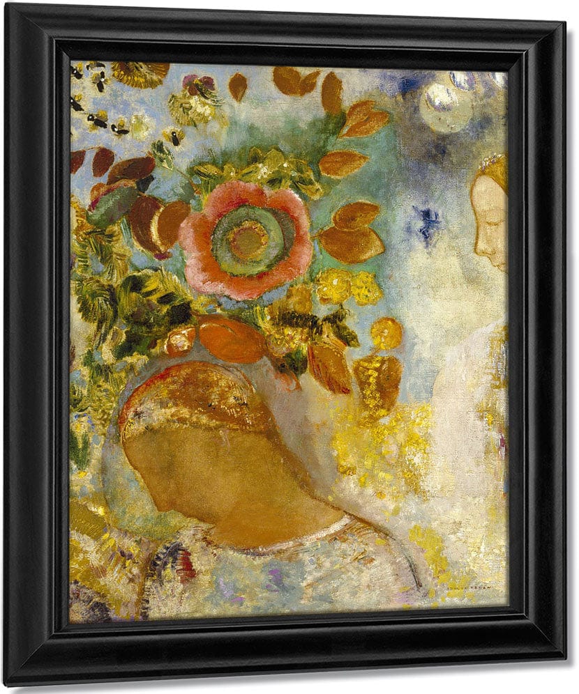 Two Young Girls Among Flowers, 1912 By Odilon Redon Fine Art Print