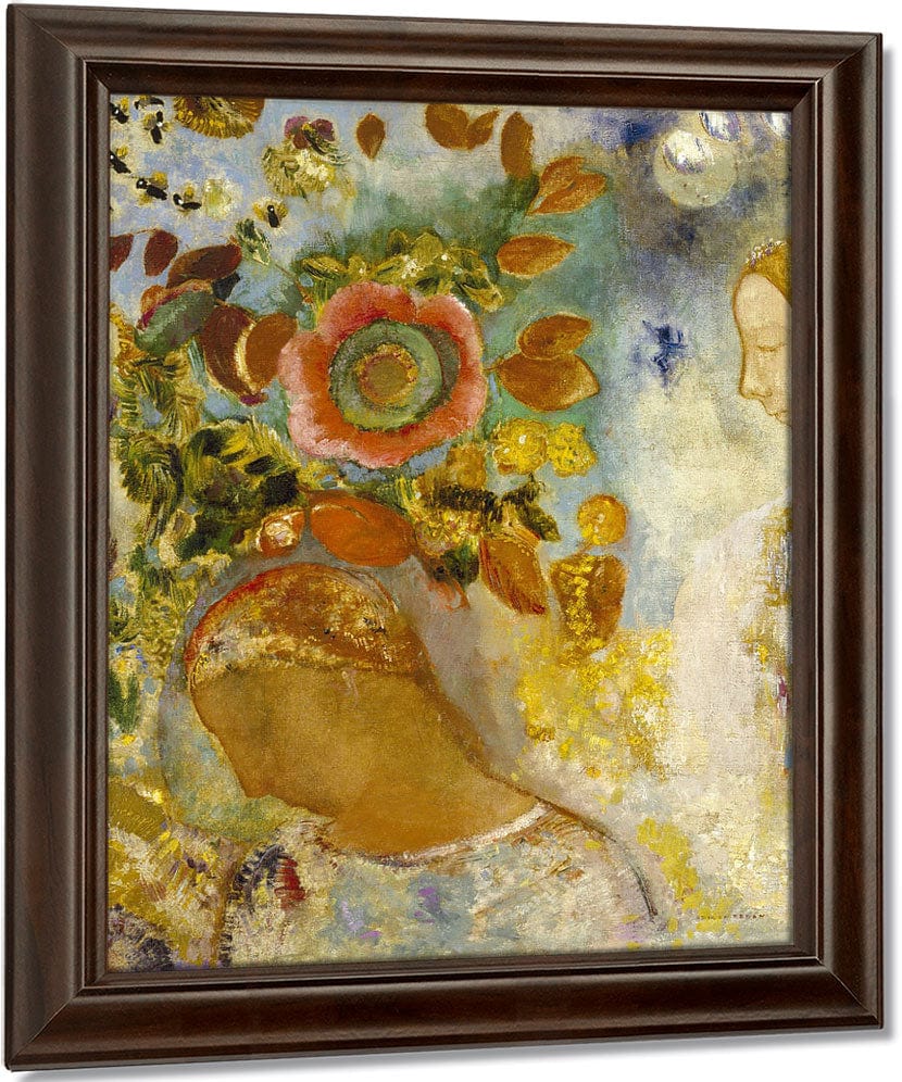 Two Young Girls Among Flowers, 1912 By Odilon Redon Fine Art Print