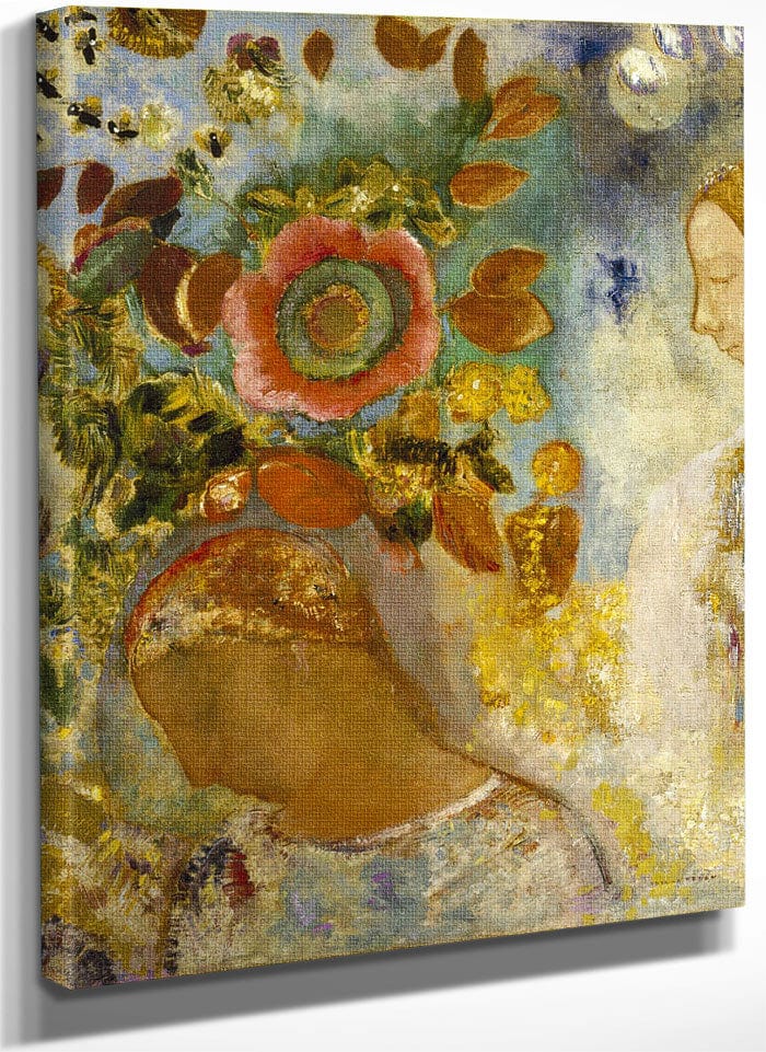 Two Young Girls Among Flowers, 1912 By Odilon Redon Fine Art Print