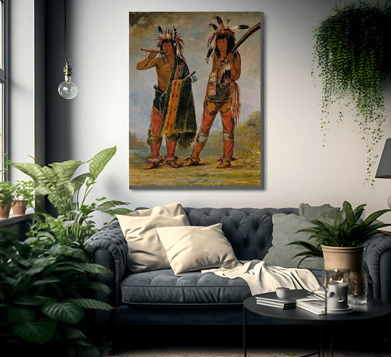 Two Young Men By George Catlin Fine Art Print
