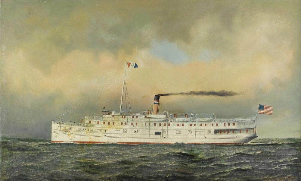 U.S. Army Transport  Terry 1901 By Antonio Jacobsen Fine Art Print