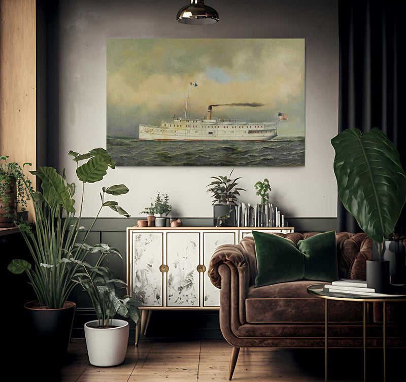 U.S. Army Transport  Terry 1901 By Antonio Jacobsen Fine Art Print