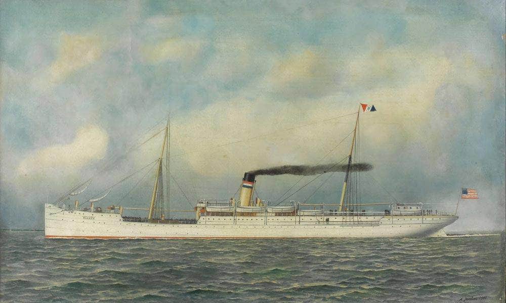 U.S. Army Transport  Warren  1900 By Antonio Jacobsen Fine Art Print