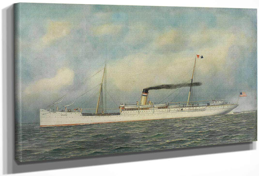 U.S. Army Transport  Warren  1900 By Antonio Jacobsen Fine Art Print