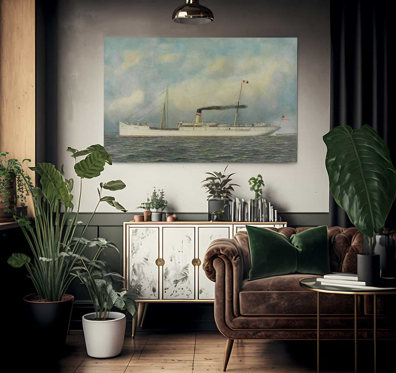 U.S. Army Transport  Warren  1900 By Antonio Jacobsen Fine Art Print