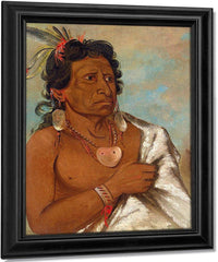 U'sh Ee Kitz, He Who Fights With A Feather, Chief Of The Tribe By George Catlin Fine Art Print