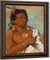 U'sh Ee Kitz, He Who Fights With A Feather, Chief Of The Tribe By George Catlin Fine Art Print