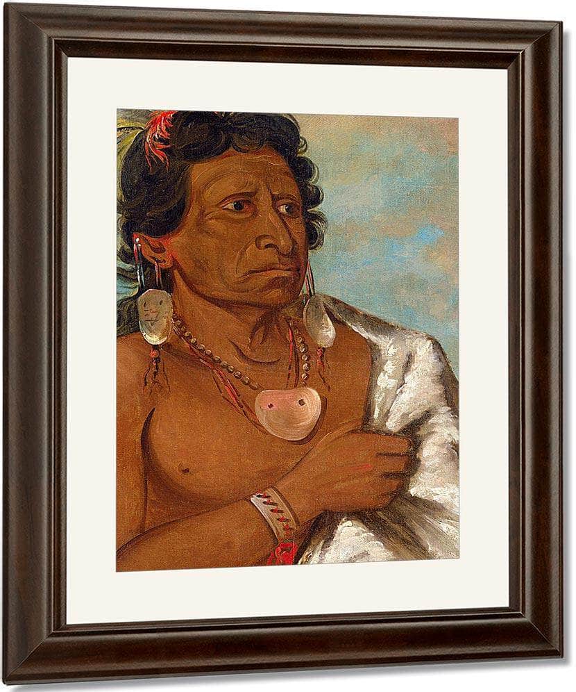 U'sh Ee Kitz, He Who Fights With A Feather, Chief Of The Tribe By George Catlin Fine Art Print
