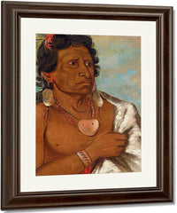 U'sh Ee Kitz, He Who Fights With A Feather, Chief Of The Tribe By George Catlin Fine Art Print