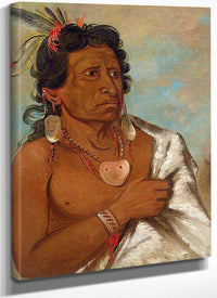 U'sh Ee Kitz, He Who Fights With A Feather, Chief Of The Tribe By George Catlin Fine Art Print